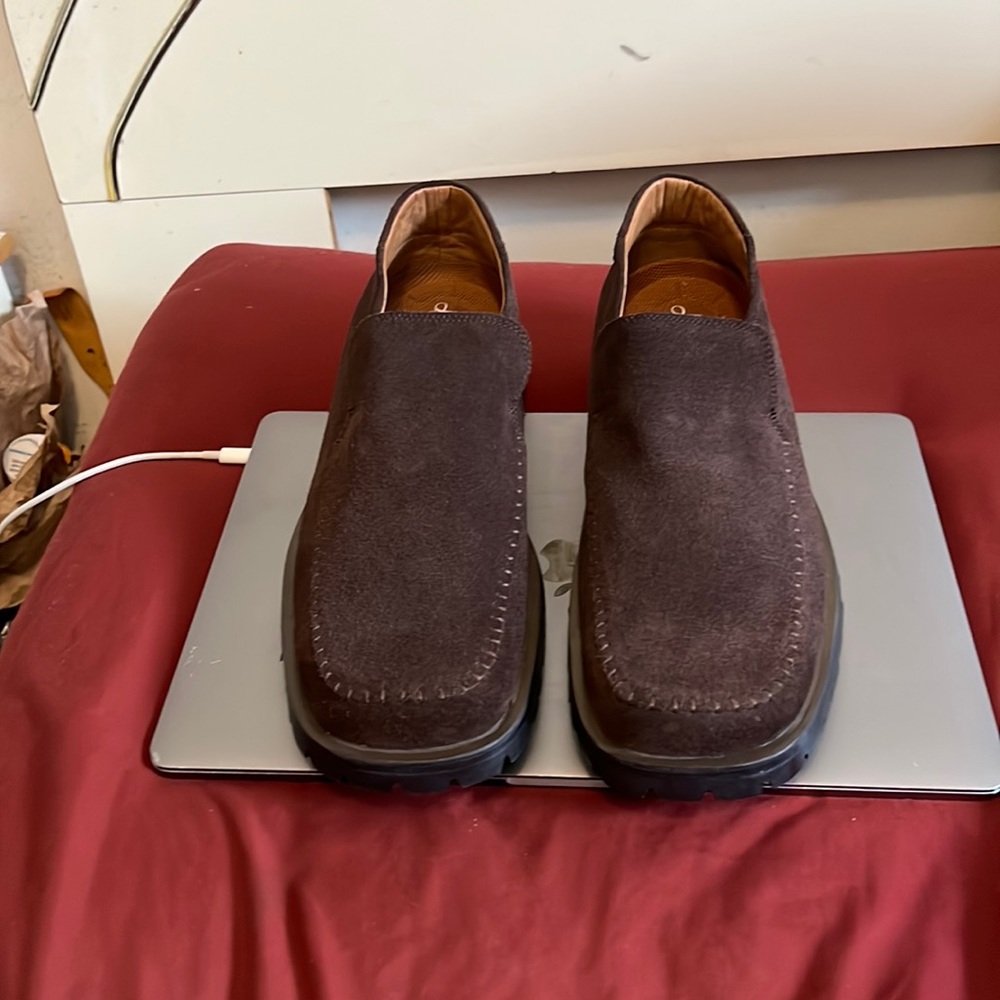 Suede Italian loafers added  boot soles to extend the life & integrity of shoe